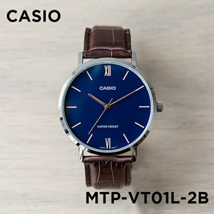 VT01L MTP 卡西欧手表CASIO 黑暗之心网红商务皮带防水指针表