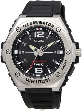 卡西欧手表男 CASIO MWA-100H-1A 皮带运动黑武士防水石英表