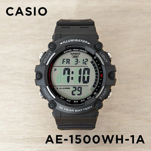 卡西欧手表男CASIO 1500WH 圆盘多功能防水学生电子表 新款