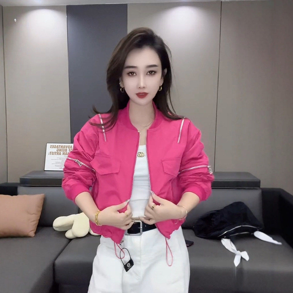 春夏薄款外套女短款小个子上衣2025新款春季女装立领夹克时尚百搭