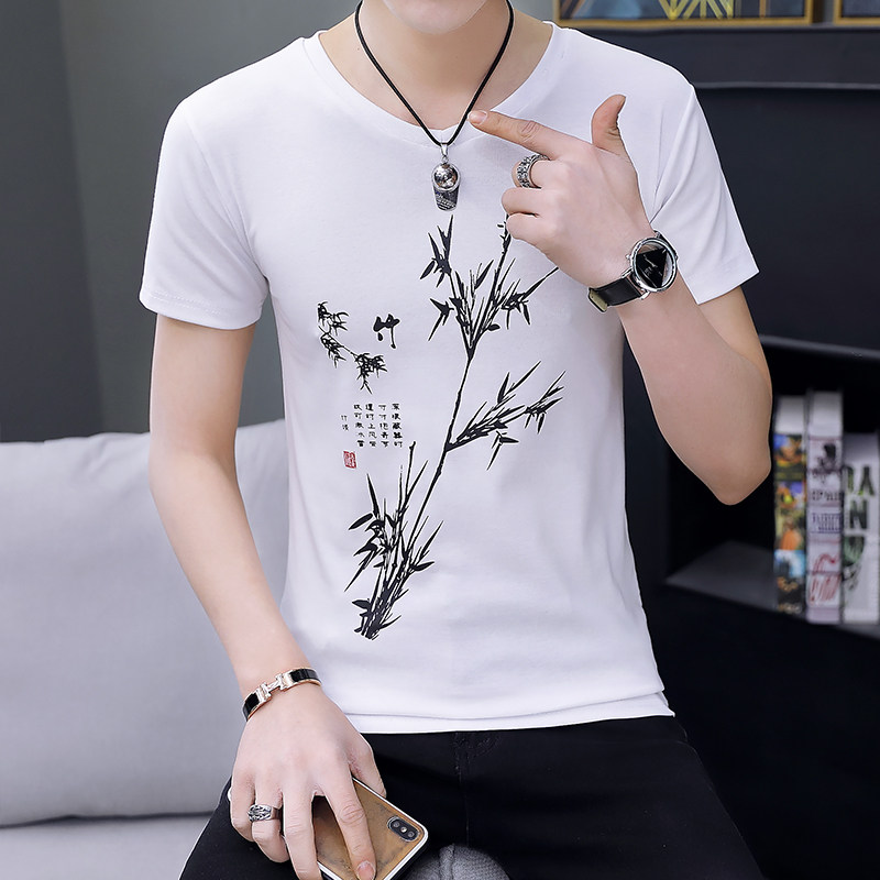 长袖T恤男纯棉V领短袖春季薄款衣服白色打底衫卫衣学生潮男装秋衣在类目 男装, T恤中 - 来自Buy2taobao.com提供专业的淘宝代购服务