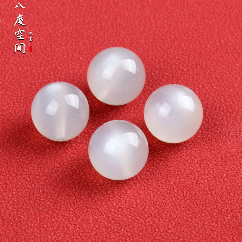 天然白月光石散珠送弹力线