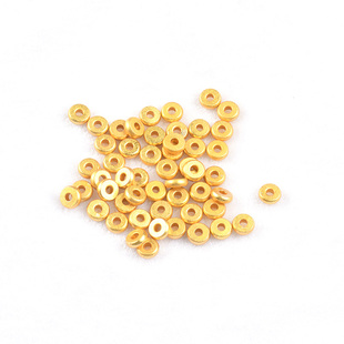 18K包金保色沙金哑光隔片diy手工串珠配件不掉色铜镀金3-6mm扁片