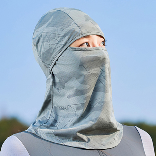 户外防晒护颈帽子女士夏季全脸防紫外线透气薄款头套冰丝护脸面罩