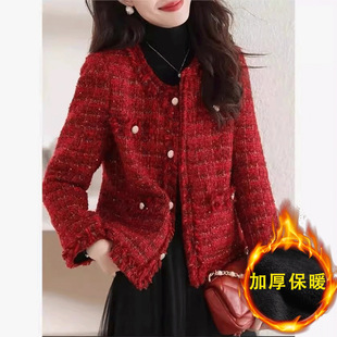 白鸭绒内胆小香风法式 A2166 高级感外套设计感保暖红色外套女短款