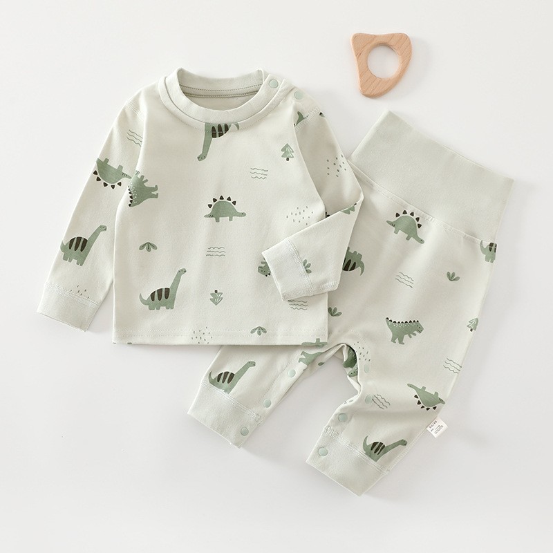 婴儿纯棉高腰分体套装