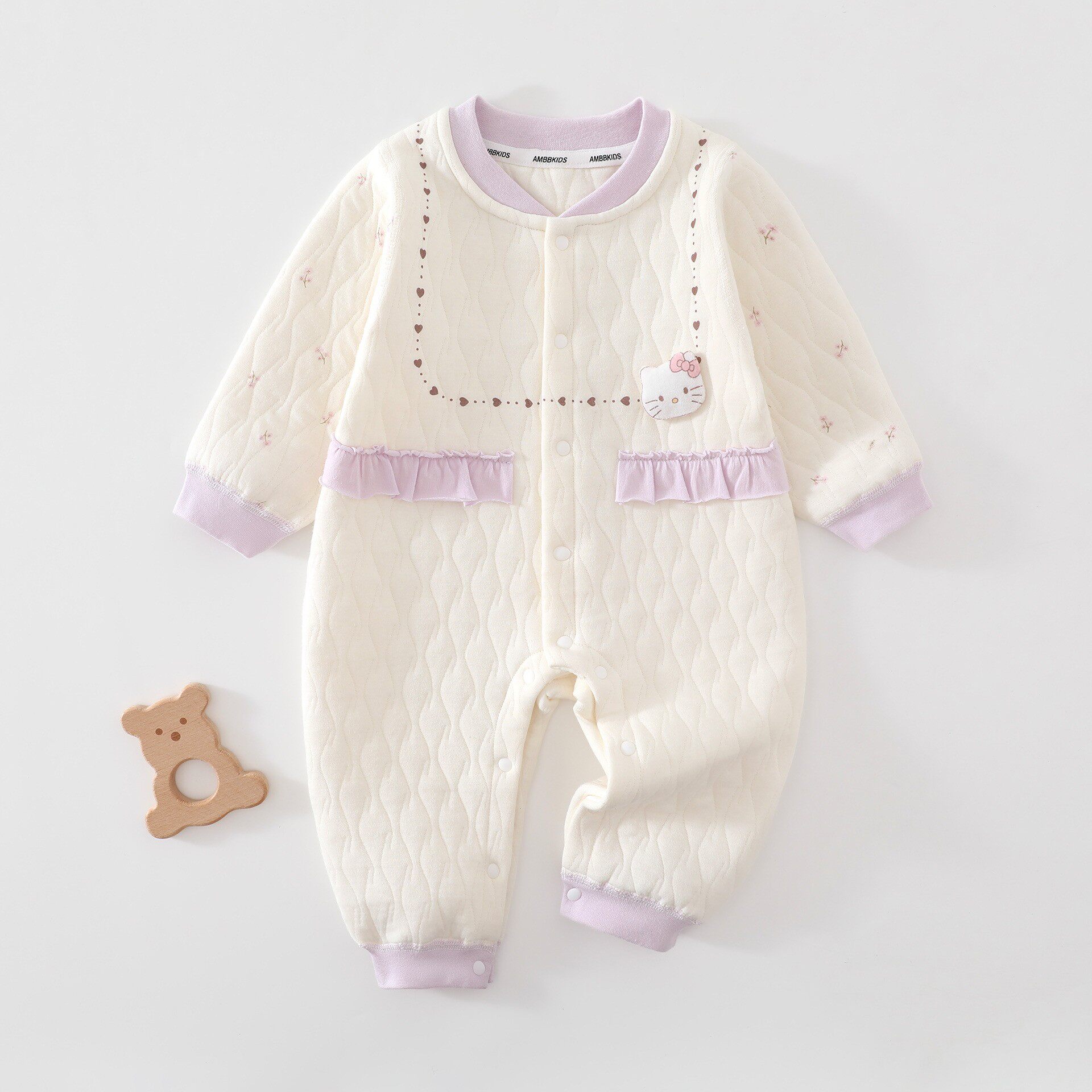 婴儿连体衣秋冬款夹棉宝宝外出衣服新生儿冬装保暖哈衣爬服睡衣