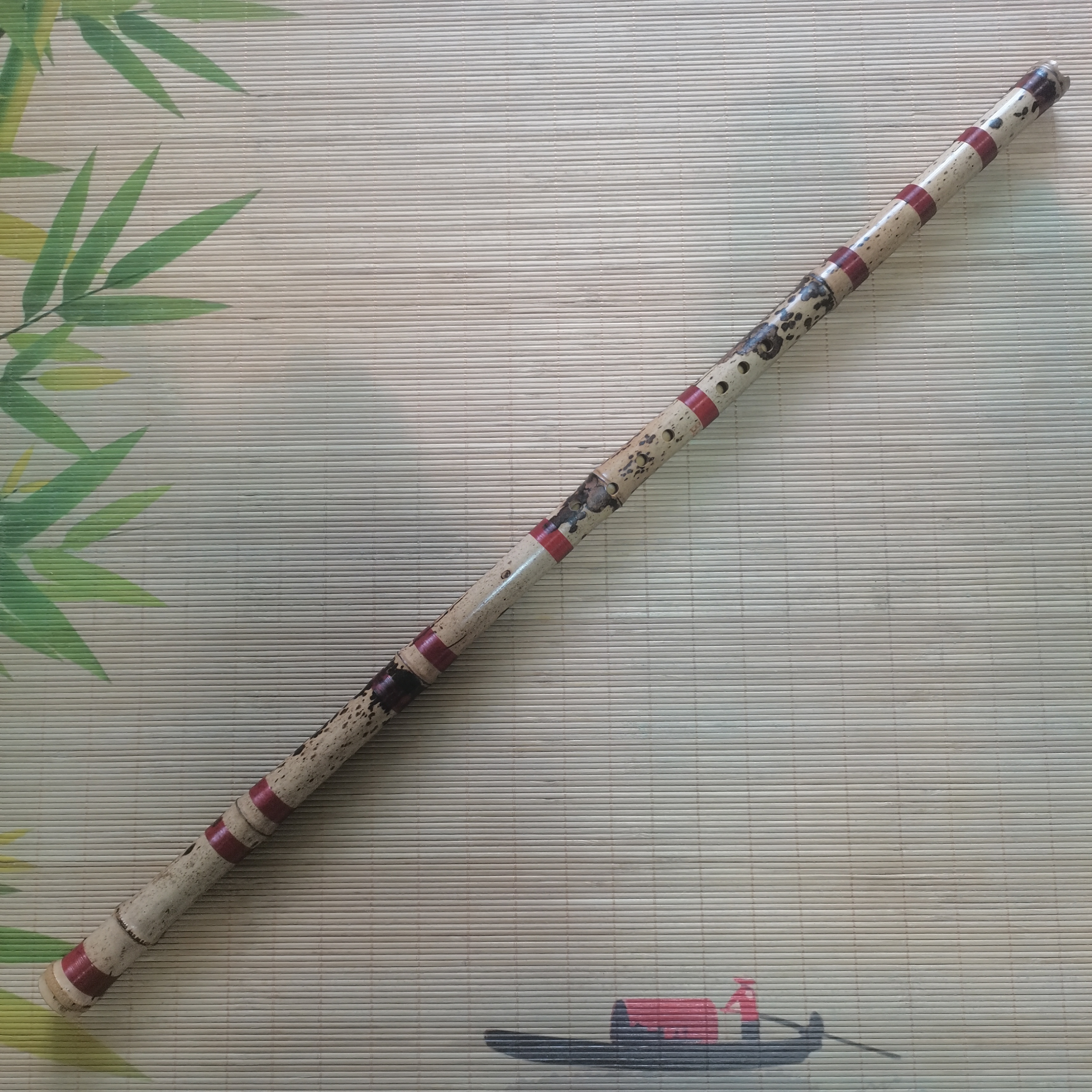 虎斑竹降B调正八孔通口箫，手工精制高档专业级箫乐器一物一拍