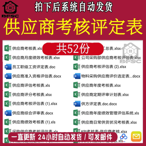 供应商考核kpi评估表公司采购部tx考核定期评定评分评月度年度鉴