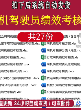 公司机驾驶员KPI绩效考核表方案制度行政岗位ab评分货运任务考评