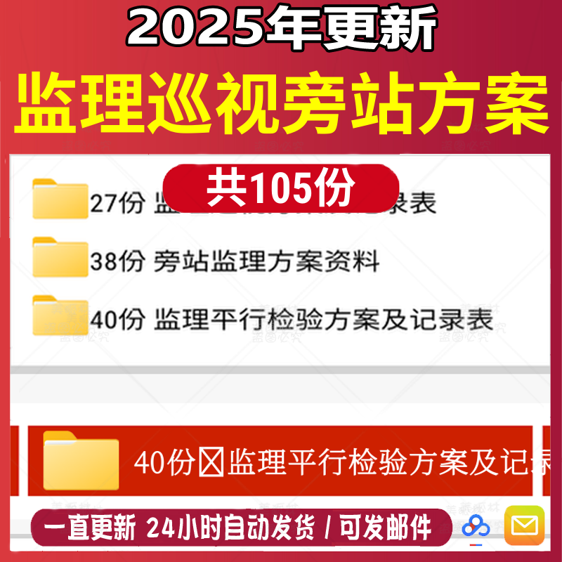 工程施工建筑监理巡视旁站平行检验方案记录表表格资料模板合集