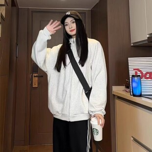 美式 新款 百搭休闲质感超好立领卫衣 P58现货2025春季 XZ413HW666