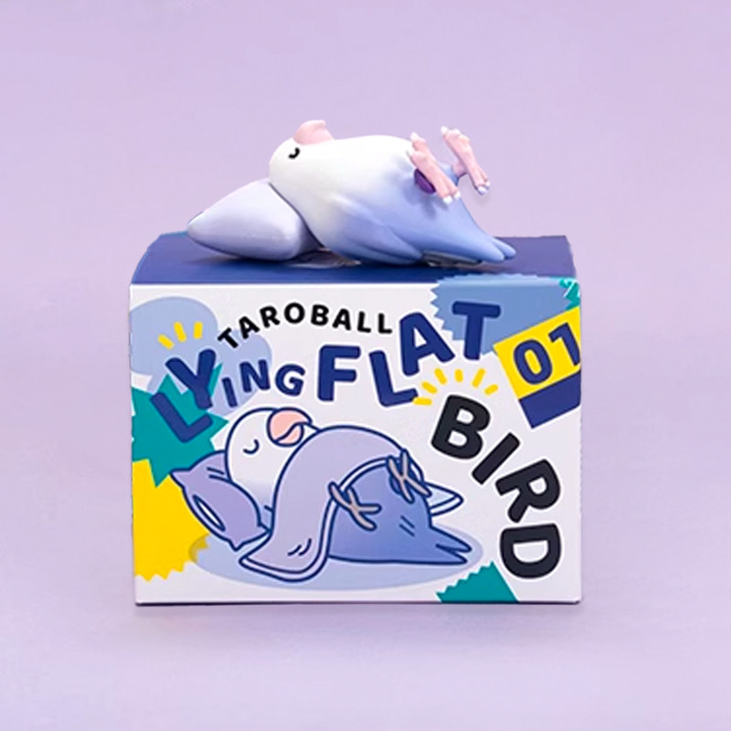 文明小鸟芋圆躺倒鸟摆件什么鸟东西手办小公仔潮玩办公室宿舍桌面