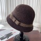 时尚 2025新款 羊毛渔夫帽子女冬季 千金帽子显脸小羊绒盆帽气质礼帽