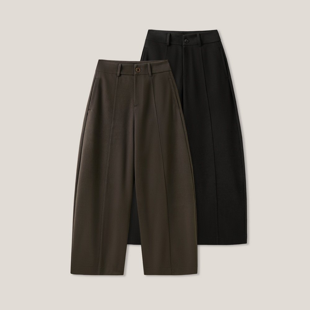 1-23F B “超chill弯弯裤”复古时尚磨毛微阔弯刀裤ss26451,女装/女士精品,休闲裤,淘宝优惠券,粉丝福利购,淘宝优惠卷