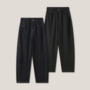 ss26616 牛仔弯刀裤 3.4F