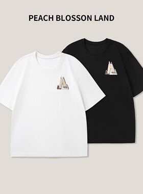 6-12F B 立体山峰绣女式上衣 圆领短袖百搭宽松T恤SS26036