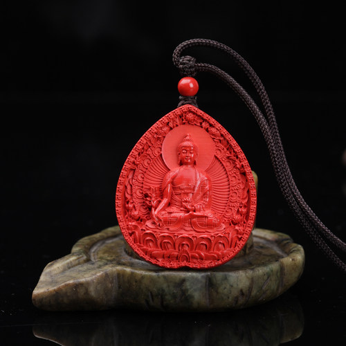 药师佛高含量朱砂吊坠