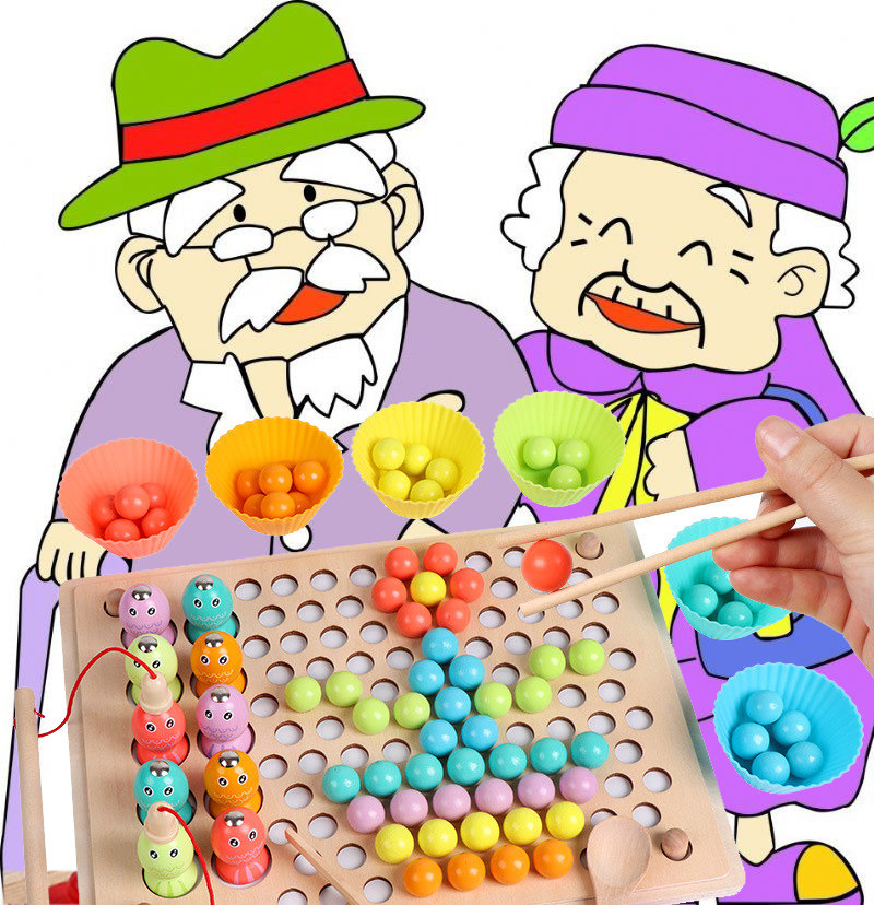 高龄老人锻炼手指灵活夹珠子专注力训练痴呆益智健脑缓解老年痴呆