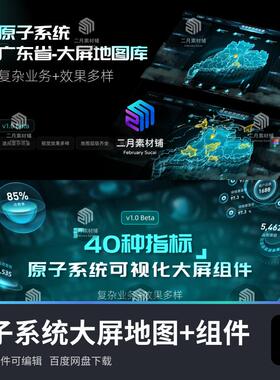 数据可视化原子系统大屏模版地图库图表组件库figma源文件素材