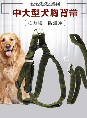CHUKCHI大狗普通胸背带宠物牵引绳套装中大型犬胸背狗链狗绳金毛