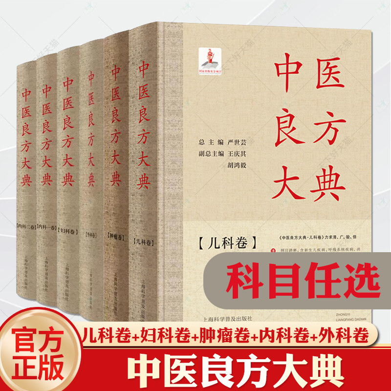 套装6本中医良方大典·内科一卷 二卷+外科卷+妇科卷+儿科卷+肿瘤卷 严世芸总主编 正版中医书籍大全上海科学普及出版社