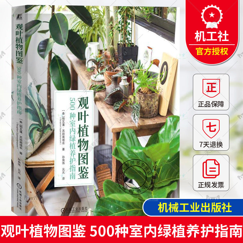 正版包邮 观叶植物图鉴 500种室内绿植养护指南 [泰]帕瓦蓬·苏班南塔农 观叶植物栽培介质调配盆器挑选给水技巧病虫害防范书