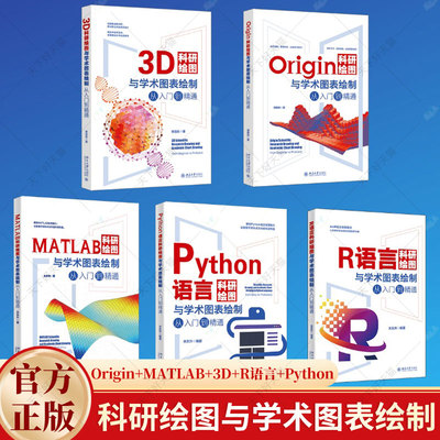 5册】科研绘图与学术图表绘制从入门到精通 Origin科研绘图+MATLAB科研绘图+3D科研绘图+R语言科研绘图+Python语言科研绘图