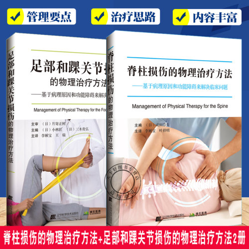 2册 脊柱损伤的物理治疗方法+足部和踝关节损伤的物理治疗方法 基于病理原因和功能障碍来解决临床问题书籍 物理治疗按摩手法书籍