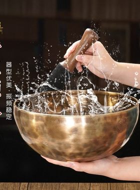 尼泊尔颂钵佛音手工光面摆件