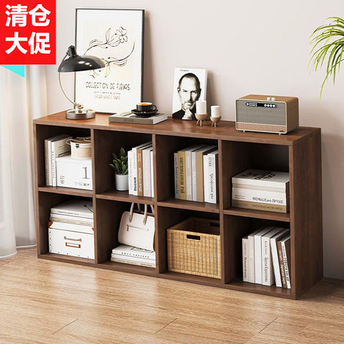 木质书架收纳落地组合储物柜包邮