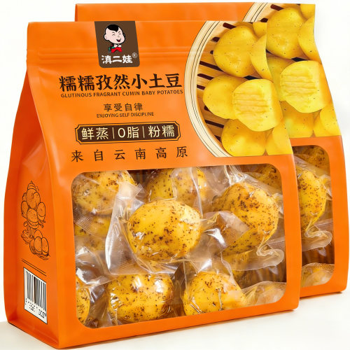 滇二娃0脂鲜蒸孜然小土豆新鲜高原黄心洋芋即食代餐健康零食