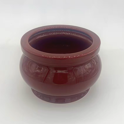 朱红陶瓷纯色香炉香薰炉 观音佛像香插佛堂家用居室摆件无字香炉,家居饰品,香薰炉,淘宝优惠券,粉丝福利购,淘宝优惠卷