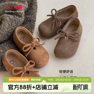 布丁哈鲁童装春装女童洋气鞋子2026新款儿童春秋休闲百搭勃肯鞋