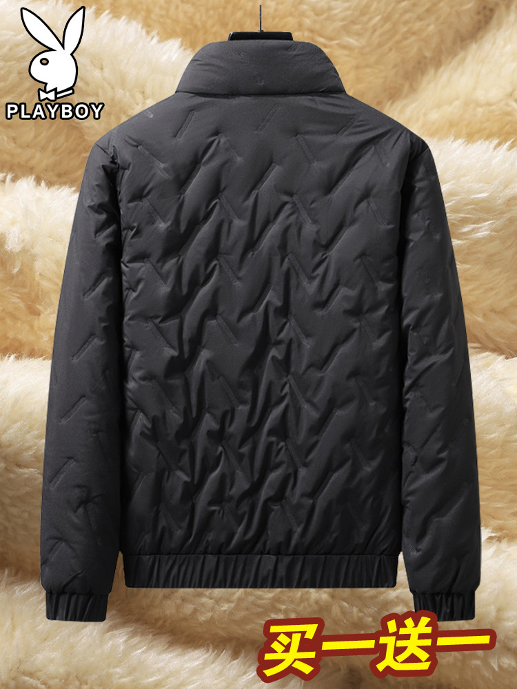 플레이 보이 남성용 다운 코튼 자켓 가을 겨울 따뜻한 짧은 코튼 자켓 플러스 벨벳 남성용 캐주얼 자켓