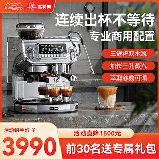 Stelang 研磨一体奶泡机 雪特朗咖啡机双加热家用商用全半自动意式