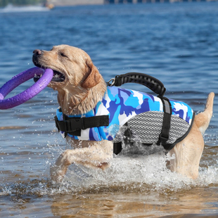 游泳救生衣 狗狗救生衣游泳衣服柯基金毛柴犬游泳衣大中小型狗服装