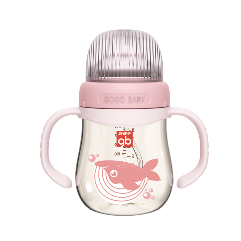 gb好孩子母乳实感宽口径带握把吸管PPSU新生儿奶瓶240mL