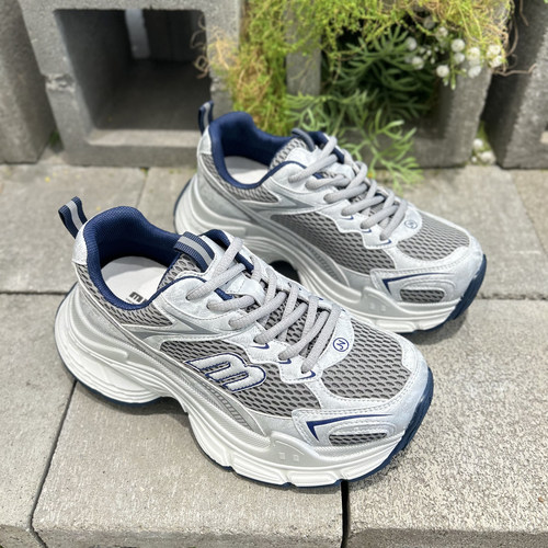 实体同款！2025新款老爹鞋女拼色百搭厚底增高运动休闲鞋做旧单鞋