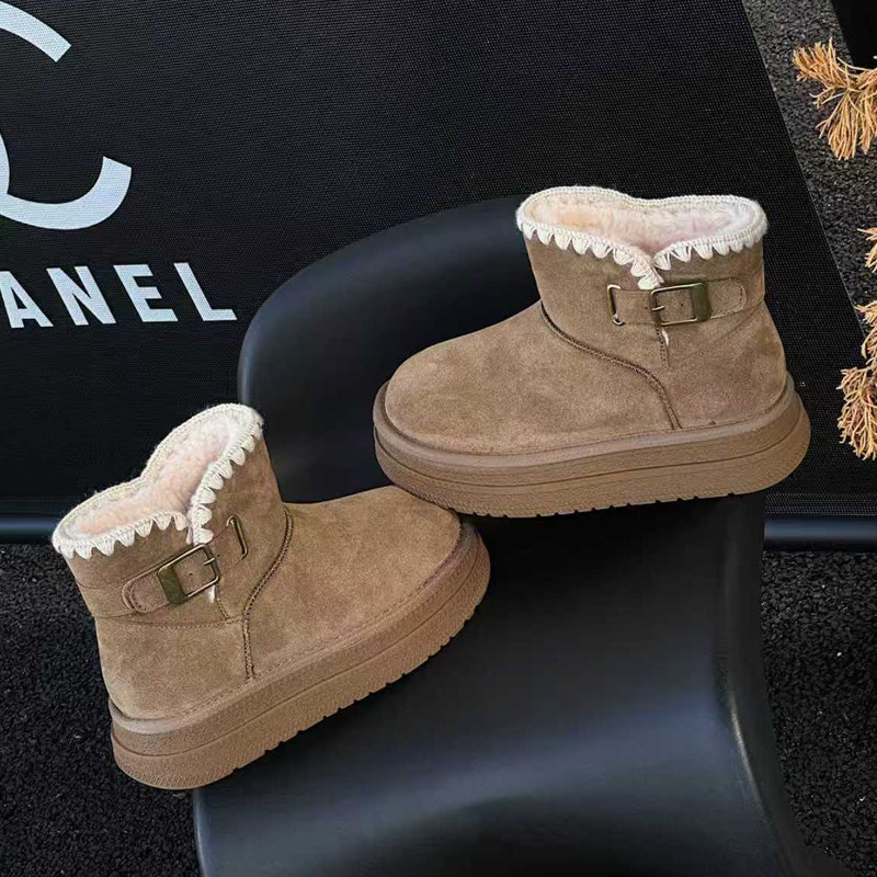 实体同款！2025新款磨砂皮雪地靴女冬季加绒保暖短靴厚底毛毛棉靴,女鞋,时尚雪地靴,淘宝优惠券,粉丝福利购,淘宝优惠卷