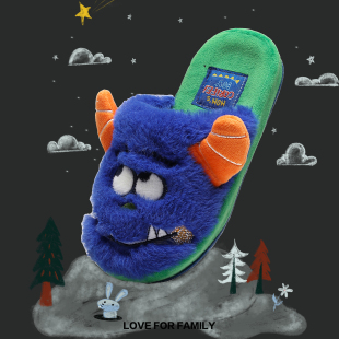 儿童拖鞋男童秋冬季室内足弓硬底加绒加厚男孩家居亲子棉拖鞋2025