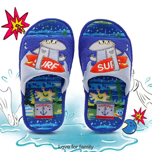 儿童拖鞋男童2025新款夏布艺吸汗足弓支撑硬底扁平足男孩室内拖鞋