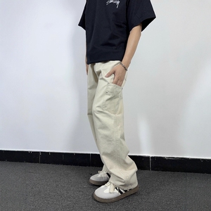 17DUP 夏季日系男女潮牌复古工装裤宽松直筒休闲cleanfit长裤