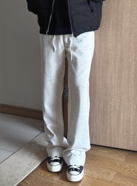 17DUP 秋冬季cleanfit超显瘦微喇卫裤男女美式显高拖地休闲长裤