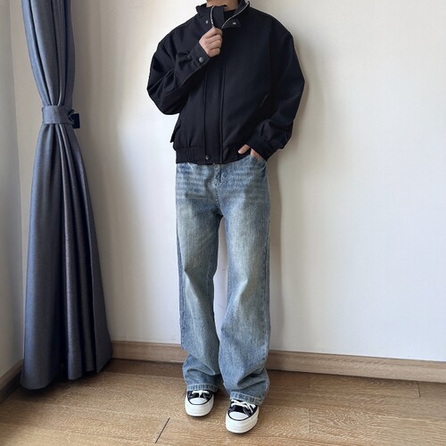 17DUP美式高街水洗闪电牛仔裤