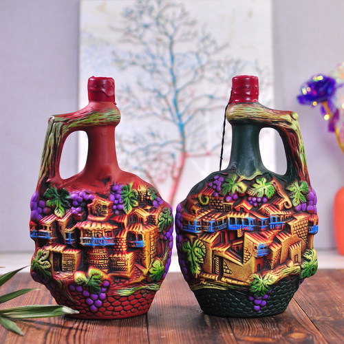进口格鲁吉亚彩陶瓶摆件宴请红酒