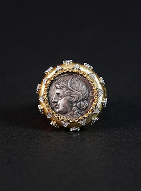 【已出欣赏】超级重磅的布契拉提风钻石厚金迦太基女神古币戒指