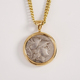 有生珠宝经典 简约古希腊智慧女神雅典娜吊坠18k金设计古币吊坠