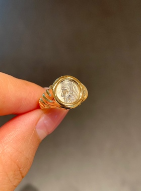 已出欣赏帕提亚小国王古币尾戒简约百搭18k金古币戒指
