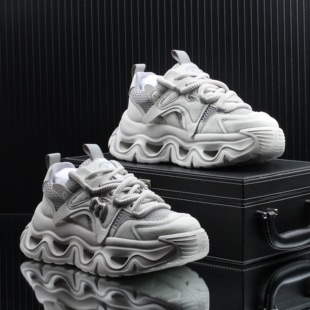 高级感潮牌痞帅时尚休闲老爹鞋男款2026春季新款网面透气增高男鞋